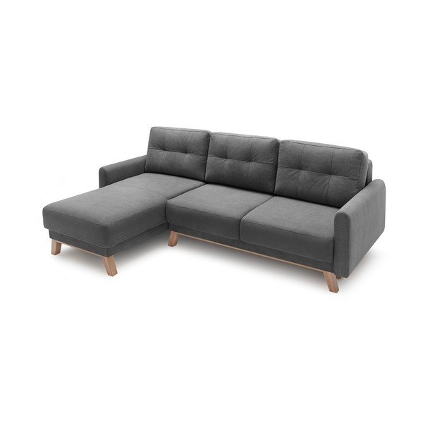 Tamsiai pilka kampinė sofa-lova Bobochic Paris Balio, kampas kairėje (II kokybė)-image-2