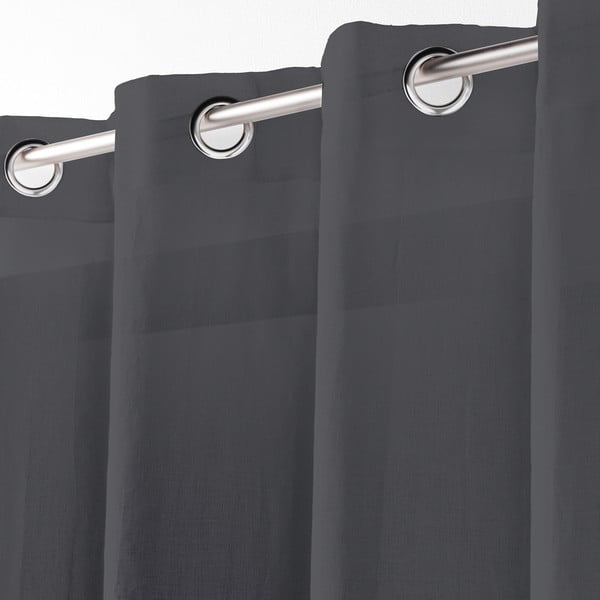 Antracito spalvos permatoma užuolaida 140x280 cm Telma – douceur d'intérieur-image-1