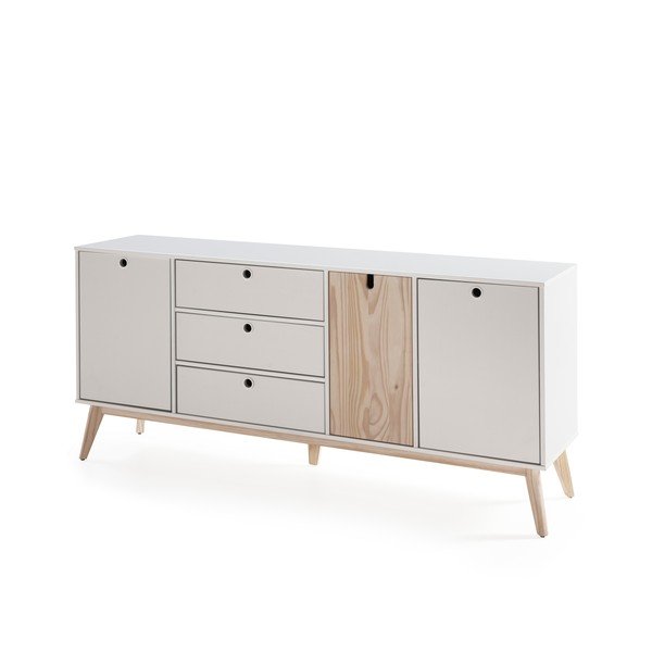 Baltos pušies medienos komoda "Marckeric Kiara-image-3