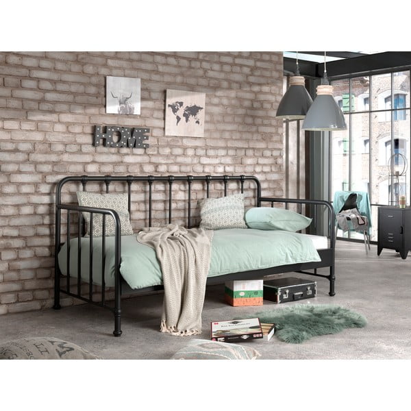 Vaikiška lova iš metalo pilkos spalvos 90x200 cm BRONXX – Vipack-image-1