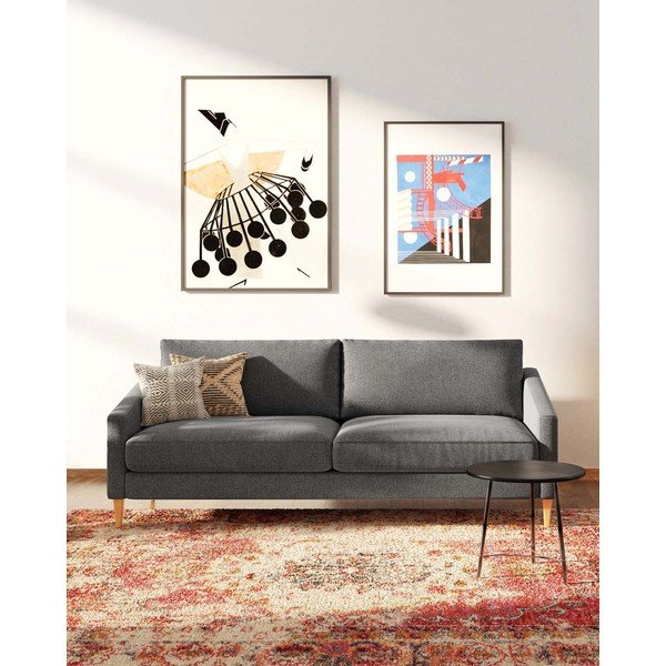 Sofa pilkos spalvos 200 cm Karoto – Ame Yens-image-1