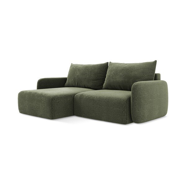 Žalios spalvos sulankstoma/su sandėliavimo vieta kampinė sofa (su kairiuoju kampu) Kalena – Makamii-image-3
