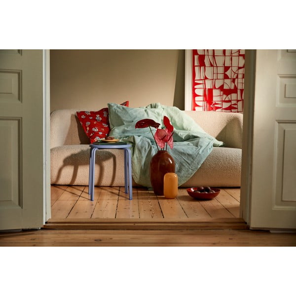 Dvigulė/itin ilga patalynė baltos spalvos/žalios spalvos iš organiškos medvilnės 200x220 cm Monochrome Lines – JUNA-image-4