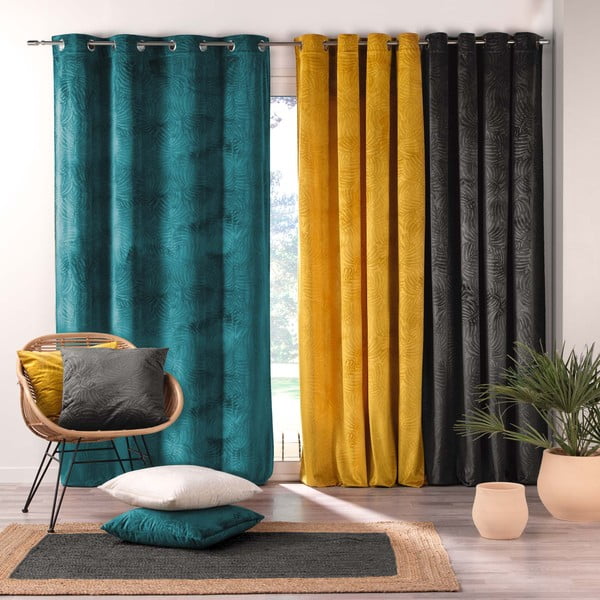 Užuolaida iš velveto geltonos spalvos 140x240 cm Analia – douceur d'intérieur-image-4