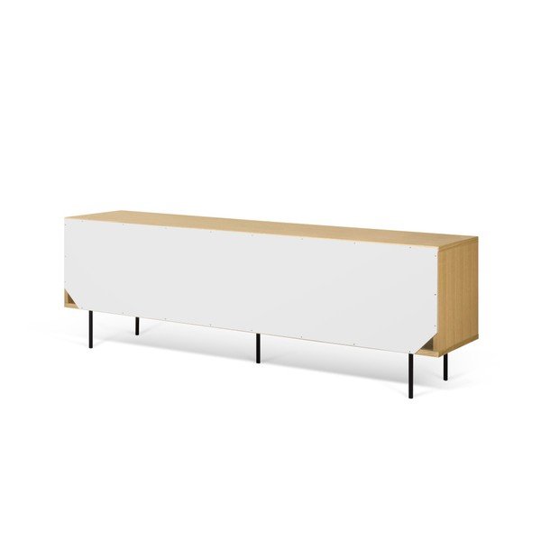 Ąžuolinė TV komoda su juodos ir baltos spalvos detalėmis TemaHome Dann Dots, 201 cm ilgio-image-2