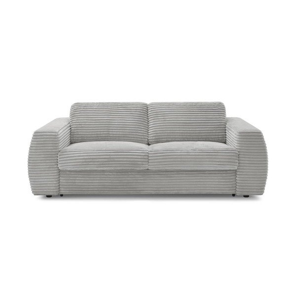 Šviesiai pilkos spalvos sofa miegojimui/sulankstoma iš kordinio velveto 240 cm Hugo – Bobochic Paris