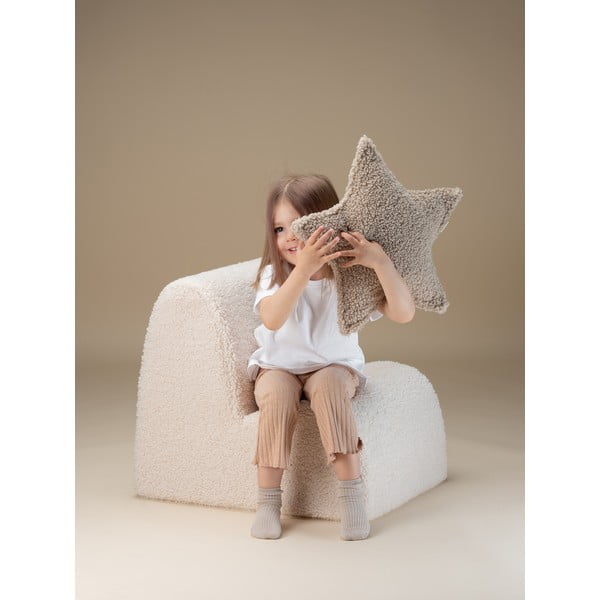 Kreminės spalvos iš boucle vaikiškas krėslas Cloud – Wigiwama-image-2
