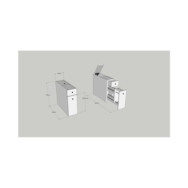 Balta vonios kambario spintelė "Garetto Calencia White-image-1