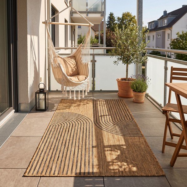 Juodos spalvos/rudos spalvos lauko ir vidaus kilimas 80x150 cm Mira 1453 – Ayyildiz Carpets-image-1