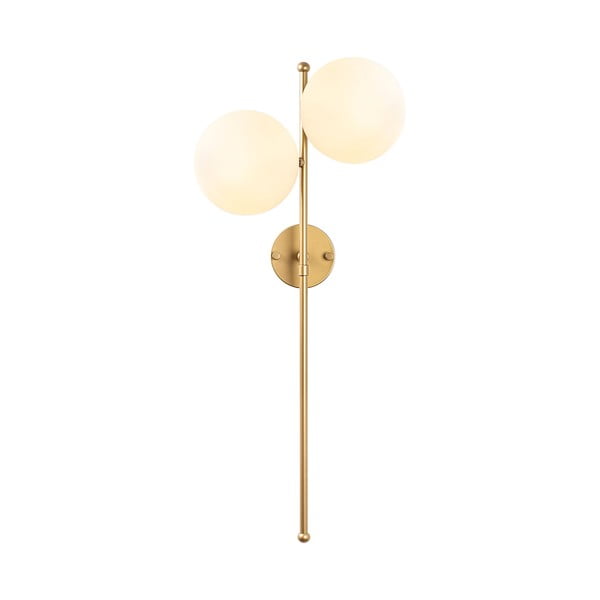 Baltos spalvos/žalvario spalvos sieninė lempa Fazli – Opviq lights
