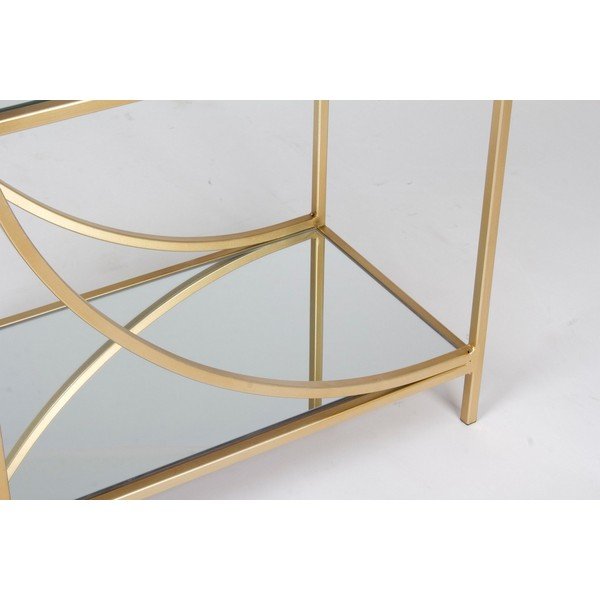 Auksinės spalvos iš plieno knygų spinta  81x87x31 cm Elenor – Bizzotto-image-2
