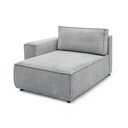 Modulinė sofa šviesiai pilkos spalvos iš kordinio velveto (su kairiuoju kampu) Nihad modular – Bobochic Paris