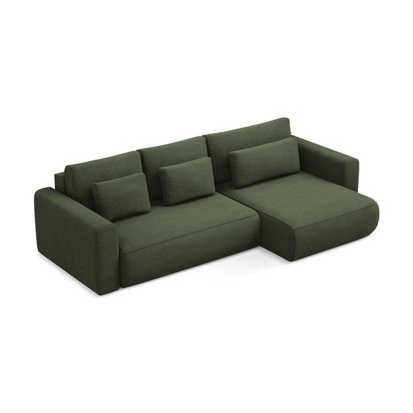 Khaki spalvos sulankstoma/su sandėliavimo vieta kampinė sofa (su dešiniuoju kampu/su gultu) Kapua – Makamii-image-4