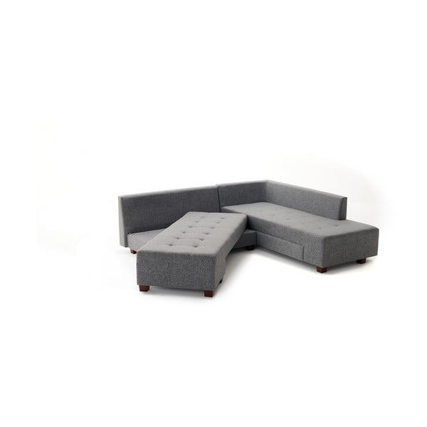 Pilka kampinė sofa-lova Balcab Home Bailey, dešinysis kampas-image-2