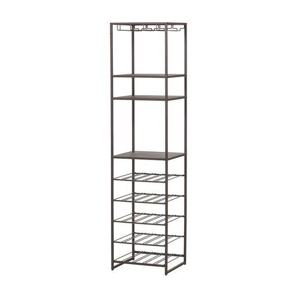 Tamsiai rudos spalvos vyno spintelė butelių skaičius 25, 45x185x40 cm Reese – WOOOD