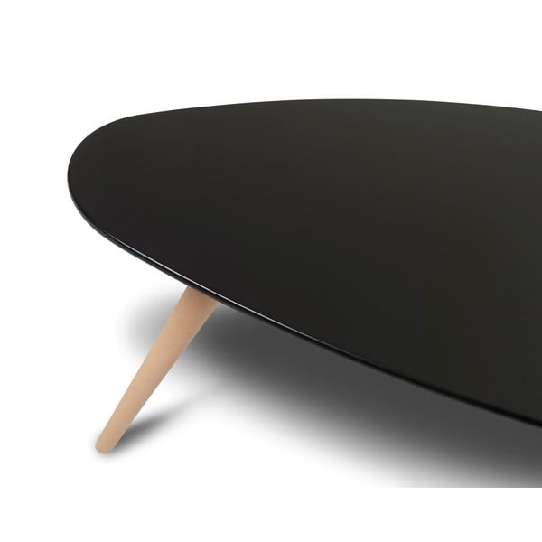 Juodas žurnalinis staliukas su bukmedžio medienos kojomis Furnhouse Fly, 116 x 66 cm-image-1