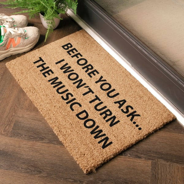 Iš kokoso pluošto grindų kilimėlis 40x60 cm Loud Music – Artsy Doormats-image-1