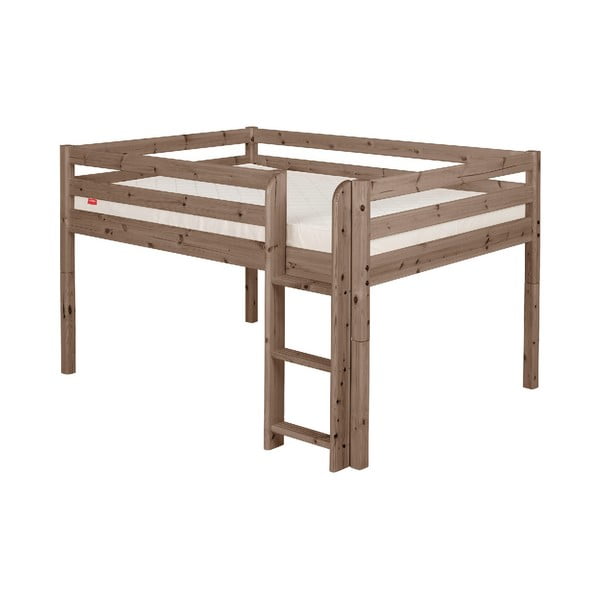 Ruda vaikiška vidutinio aukščio dvigulė lova iš pušies medienos Flexa Classic, 140 x 200 cm