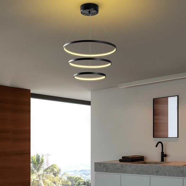 Kabantis šviestuvas juodos spalvos LED ø 50 cm Simit – Opviq lights-image-4