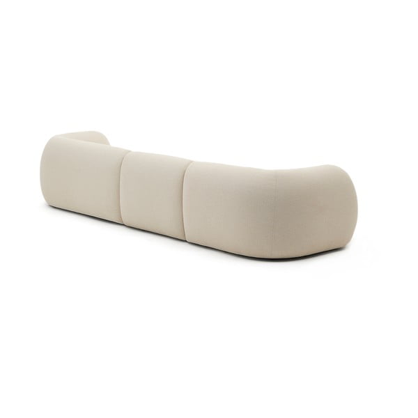 Kreminės spalvos iš šenilinio audinio kampinė sofa (su dešiniuoju kampu/su gultu) Martina – Kave Home-image-4