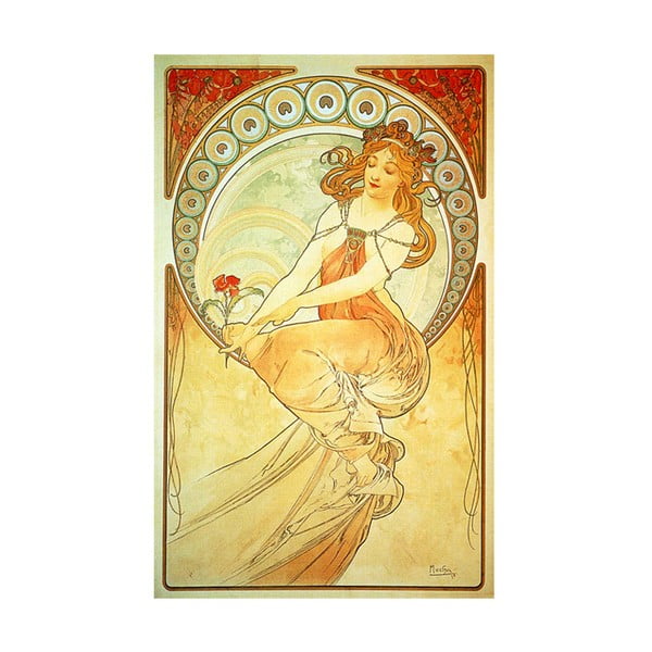 Alfonso Muchos paveikslas "La Peintire", 50x80 cm
