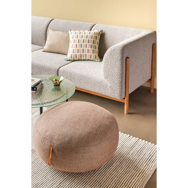 Šviesiai rudas pufas Hübsch Turenio, ø 70 cm-image-1