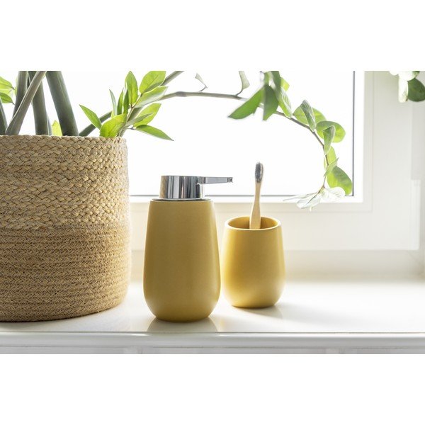 Geltonas keraminis puodelis dantų šepetėliams Badi - Wenko-image-1