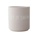 Šviesiai pilkas dirbtinio porceliano puodelis Design Letters Favourite, 0,25 l