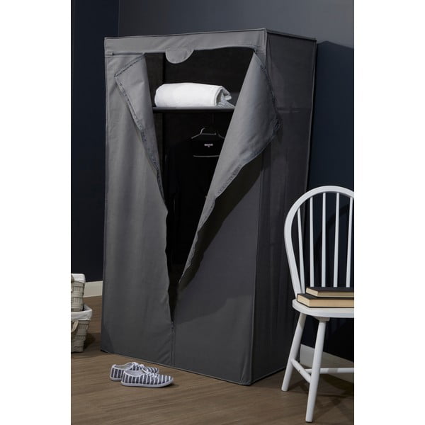 Iš tekstilės drabužių spinta pilkos spalvos 90x160 cm Dara – Premier Housewares-image-1