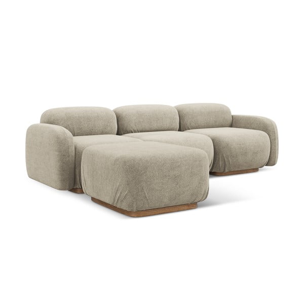 Smėlio spalvos iš boucle modulinė kampinė sofa Ailani – Makamii-image-3