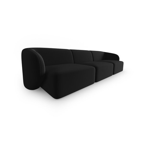 Juodos spalvos iš velveto sofa 266 cm Paolo – Milo Casa-image-2