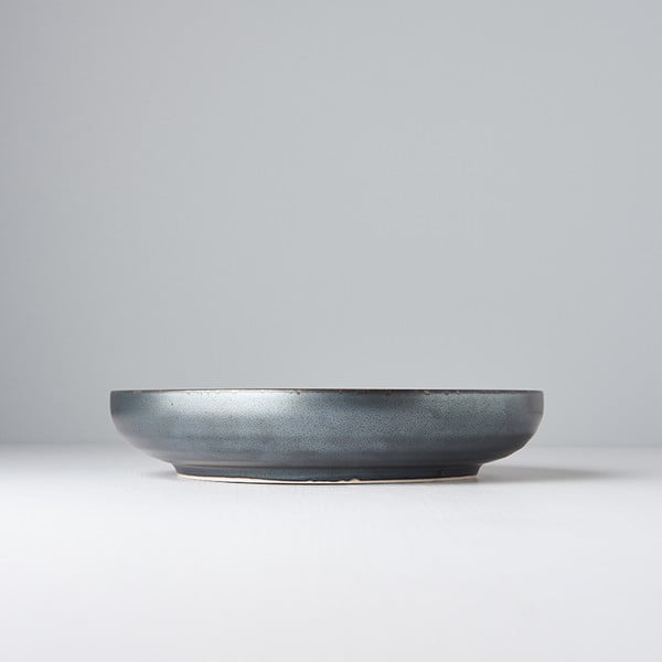 Juodai pilka keraminė lėkštė su paaukštintu apvadu MIJ Pearl, ø 22 cm-image-1