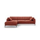 Raudonos plytų spalvos kampinė sofa (su kairiuoju kampu/su gultu) Bemy – Micadoni 