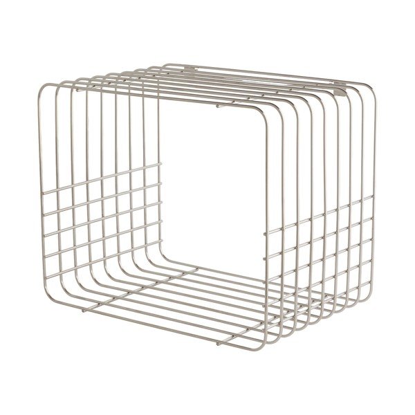 Blizgios sidabrinės spalvos iš metalo kelių aukštų sieninė lentyna 38 cm Wire – Mette Ditmer Denmark