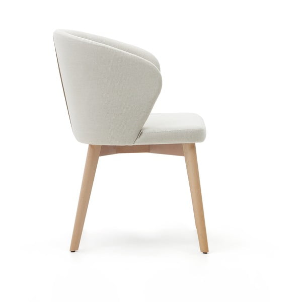 Kreminės spalvos iš audinio valgomojo kėdė Darice – Kave Home-image-3