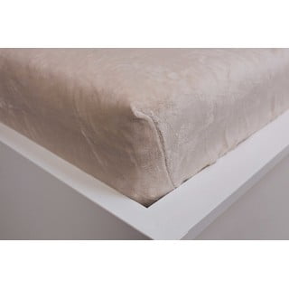 Iš mikroflanelės paklodė kreminės spalvos su guma 180x200 cm Basic – Jerry Fabrics