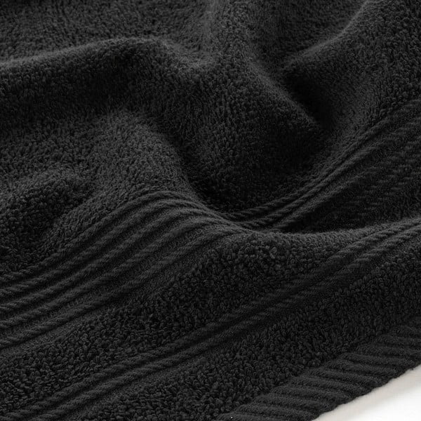 Juodos spalvos iš frote audinio iš medvilnės rankšluostis 30x50 cm Tendresse – douceur d'intérieur-image-2