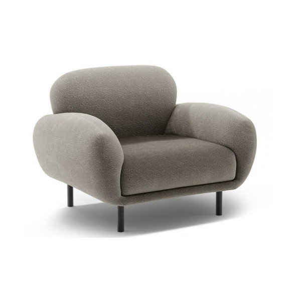 Pilkos spalvos iš boucle krėslas Poppy – Micadoni 