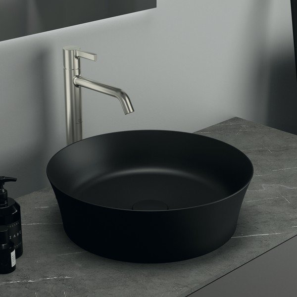 Iš keramikos apvalios formos praustuvas matinės juodos spalvos ø 40 cm Ipalyss – Ideal Standard-image-1