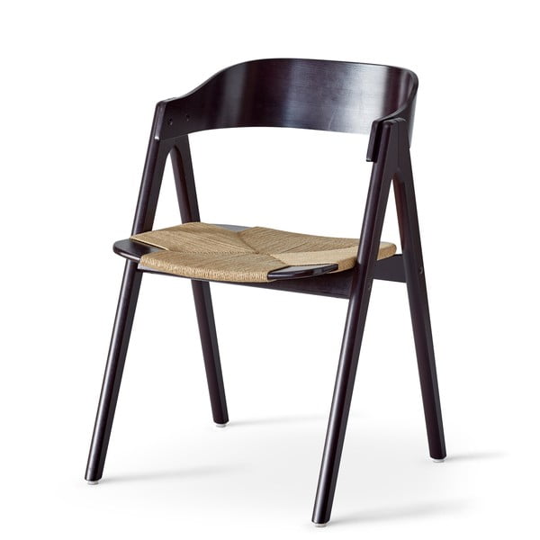 Juoda bukmedžio medienos valgomojo kėdė su rotango sėdyne Findahl by Hammel Mette