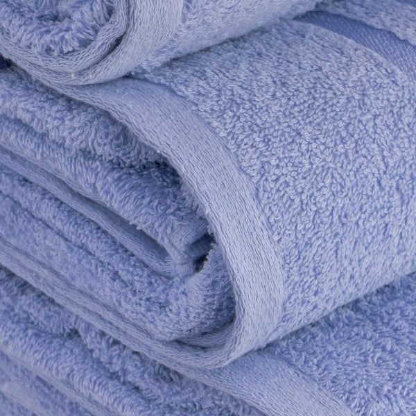 Mėlynos spalvos iš frote audinio iš medvilnės rankšluostis 30x50 cm Simple – Casa Selección-image-3