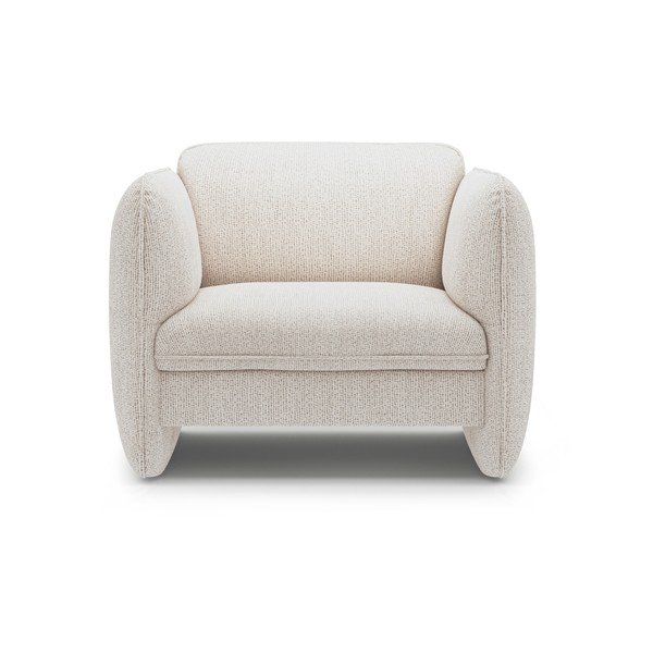 Kreminės spalvos krėslas iš šenilinio audinio Georgia – Micadoni -image-2