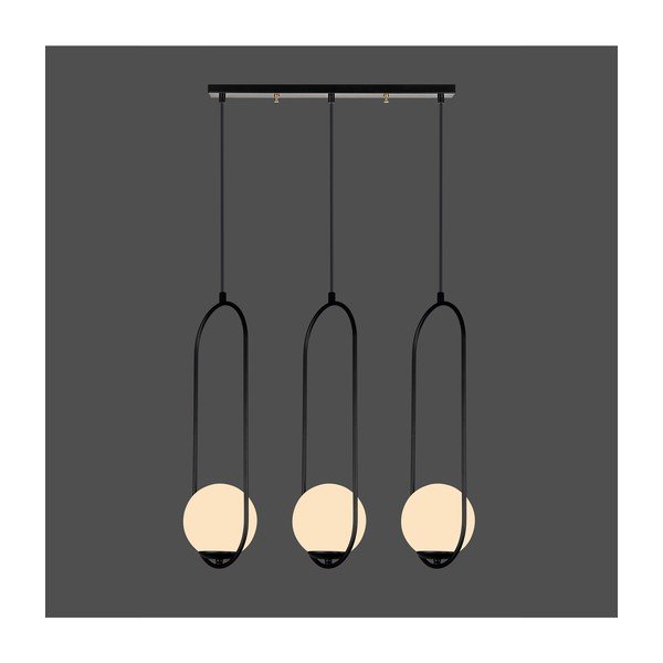 Juodas pakabinamas šviestuvas Squid Lighting Arch, aukštis 146 cm-image-1