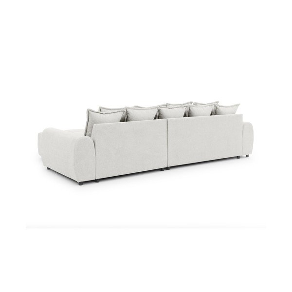 Baltos spalvos kampinė sofa (su dešiniuoju kampu/su gultu) Albane  – Ropez-image-4