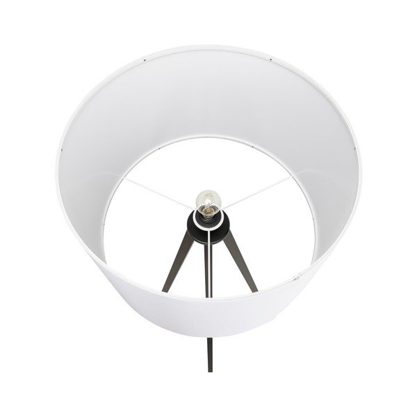 "Kokoon Trivet" grindų lempa su juoda struktūra ir baltu atspalviu-image-1