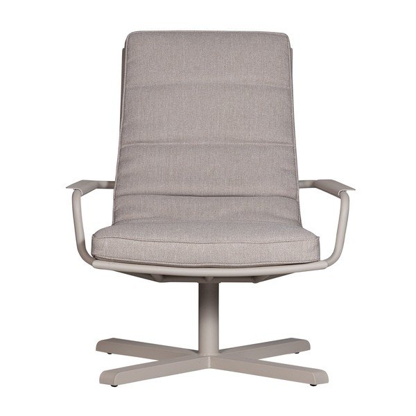 Pilkai smėlinės spalvos metalinis/paminkštinto audinio sodo krėslas Coosa – WOOOD-image-2