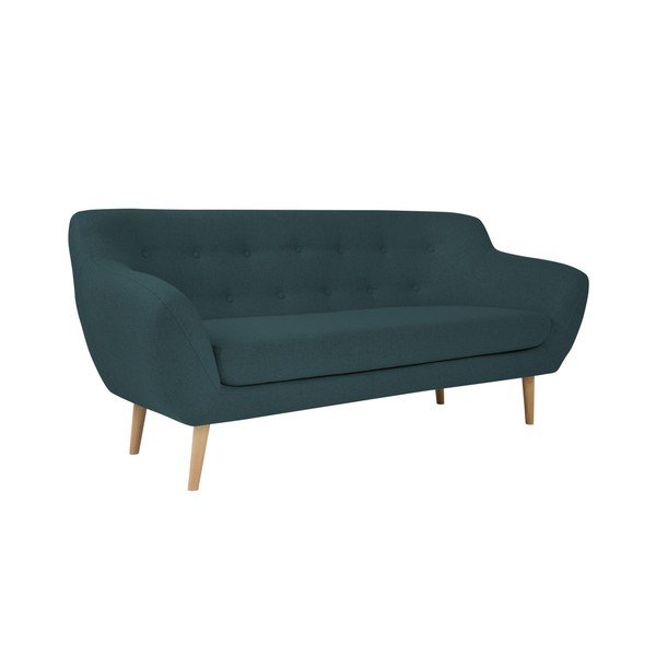 Tamsiai mėlyna dvivietė sofa su šviesiomis kojomis Mazzini Sofas Sicile-image-1