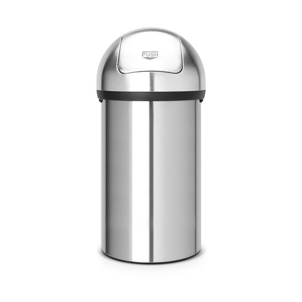 Iš plieno šiukšliadėžė matinės sidabrinės spalvos 60 l Push Bin – Brabantia