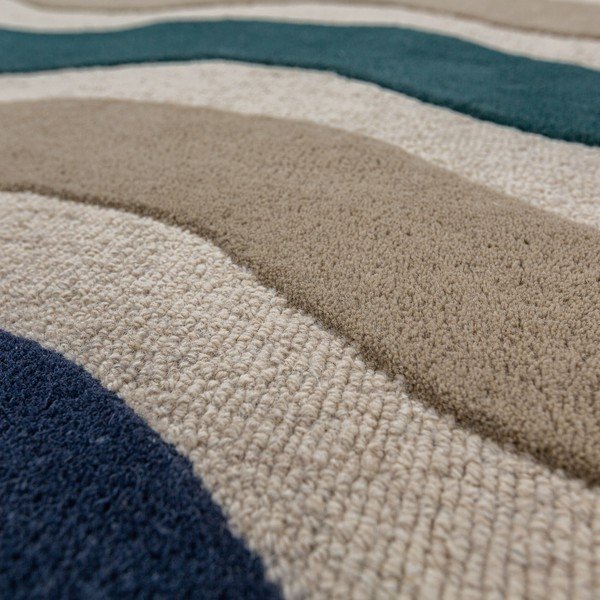 Rankų darbo mėlynos spalvos iš vilnos kilimas 80x300 cm Cascade Wool – Flair Rugs-image-4