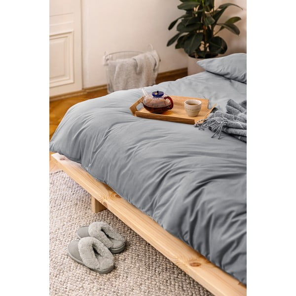 Iš mikrosatino dvigulė/itin ilga patalynė pilkos spalvos 200x220 cm Basic – Bonami Essentials-image-3